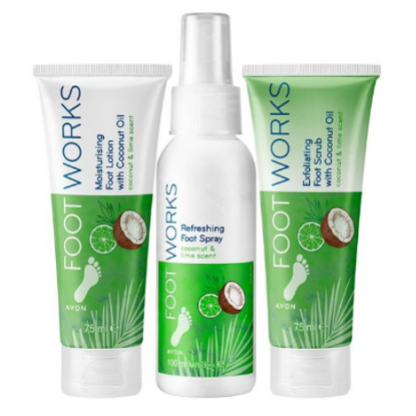 FootWorks kosteuttava jalkavoidesetti kookos 75ml + 100ml + 100ml