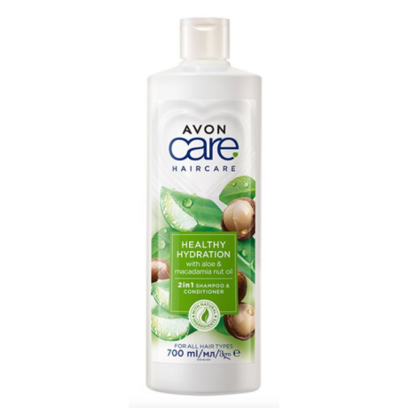 AVON CARE Shampoo&hoitoaine 2in1 aloe&macadamia öljy 700ml