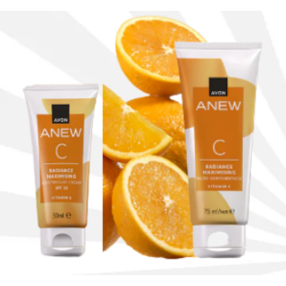 Anew C-vitamiinisetti päivävoide SPF 50 50ml + Mikrokuorinta kasvoille 75ml