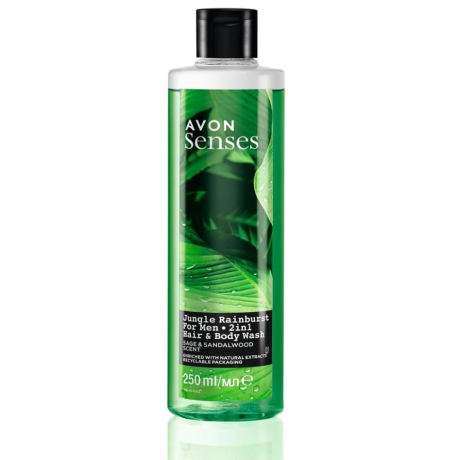 Senses Jungle Rainburst vartalon ja hiusten suihkugeeli Miehelle 250ml