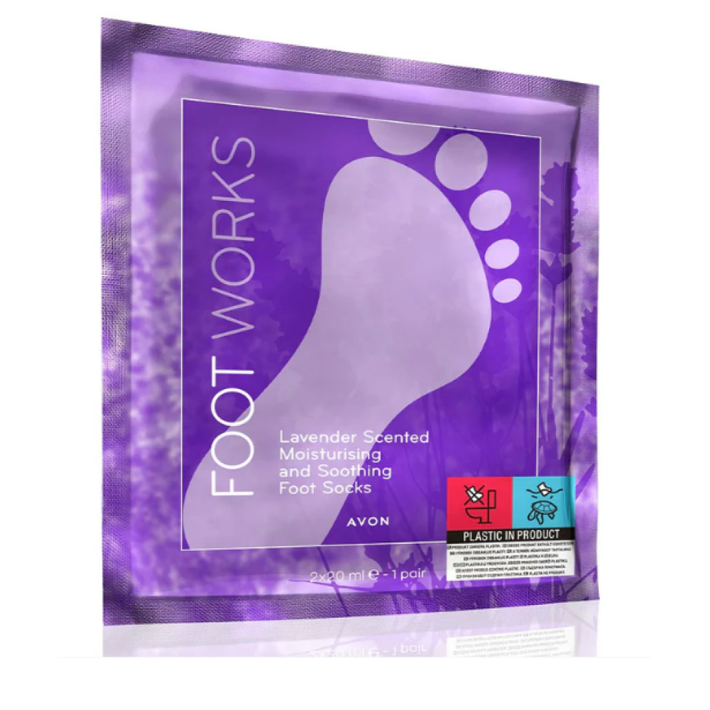 Foot Works Lavender - kosteuttavat ja silottavat naamiosukat 2 x 20ml