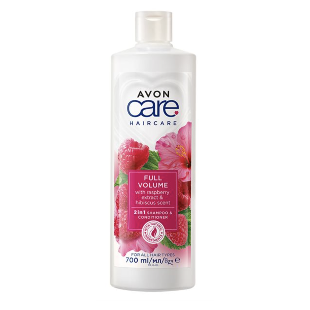 AVON CARE Shampoo&hoitoaine 2in1 vadelma&hibiscus 700ml