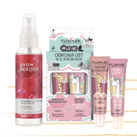 Huulikuorintasetti Kirsikka&Sitruuna vartalotuoksu Vadelma&Mustaherukka JOULUKUVASTO