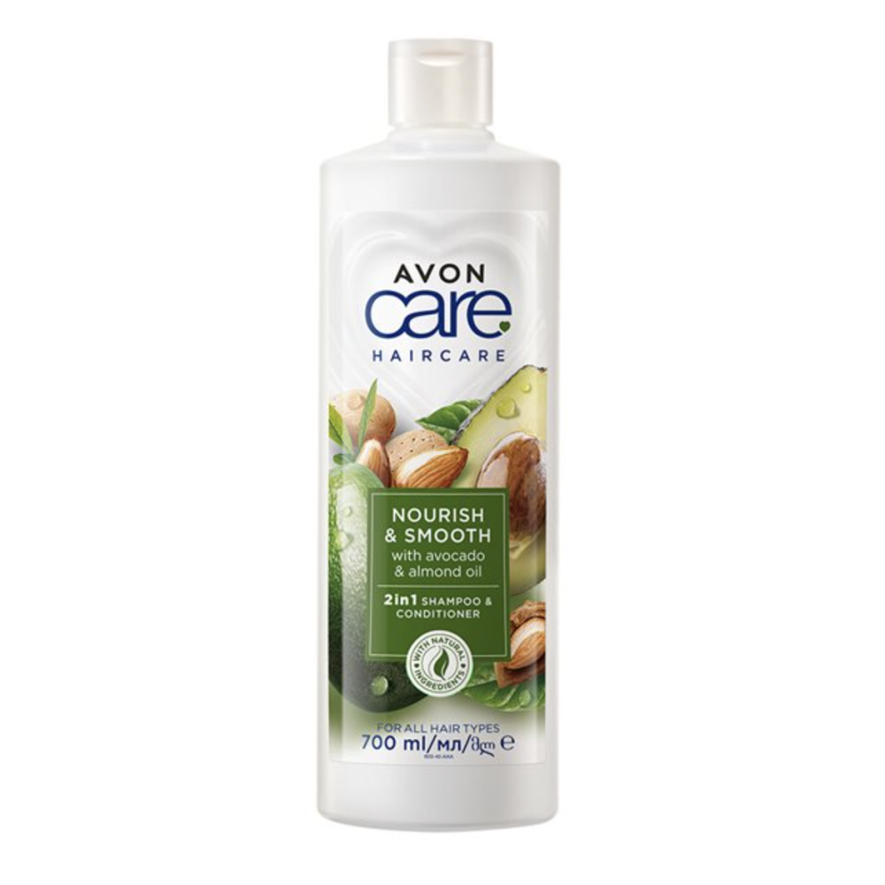 AVON CARE Shampoo&hoitoaine 2in1 Avocado&Manteliöljy 700ml