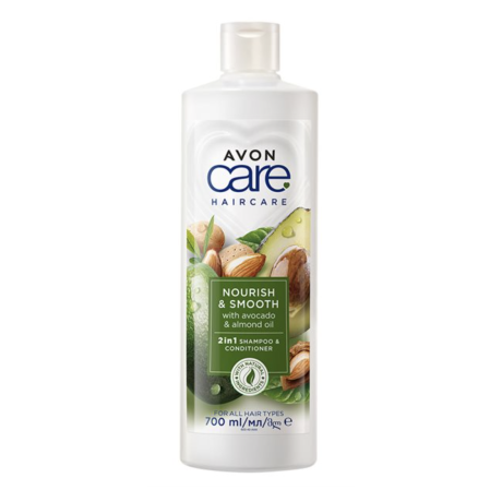 AVON CARE Shampoo&hoitoaine 2in1 Avocado&Manteliöljy 700ml