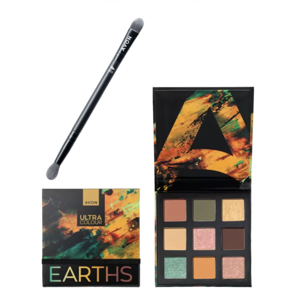 Luomiväripaletti Earths & Avon Luomivärisivellin setti 