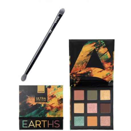 Luomiväripaletti Earths & Avon Luomivärisivellin setti 