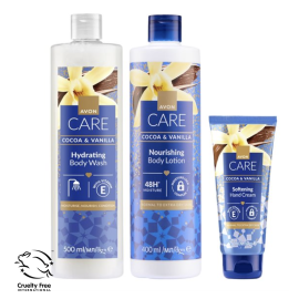 Avon Care Kaakao&Vanilja lahjasetti (sis. Käsivoide 75ml, Suihkugeeli 200ml ja Vartalovoide 200ml) 