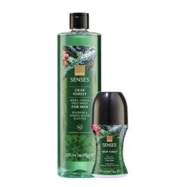 Senses Crisp Forest setti Miehelle (sis. Suihkugeelli 500ml&Deodorantti roll-on 50ml)
