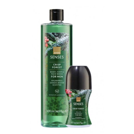 Senses Crisp Forest setti Miehelle (sis. Suihkugeelli 500ml&Deodorantti roll-on 50ml)