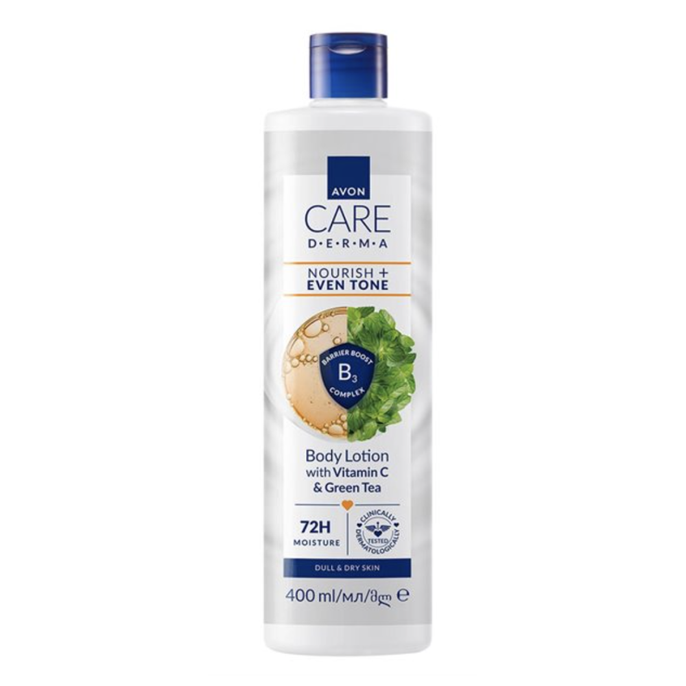 Avon Care DERMA NOURISH + EVEN TONE väsyneelle ja kuivalle iholle vartalovoide 400ml