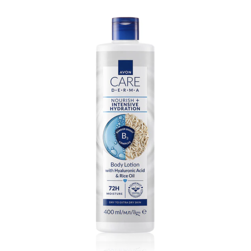 Avon Care Vartalovoide DERMA NOURISH + INTENSIVE HYDRATION erittäin kuivalle iholle vartalovoide 400ml
