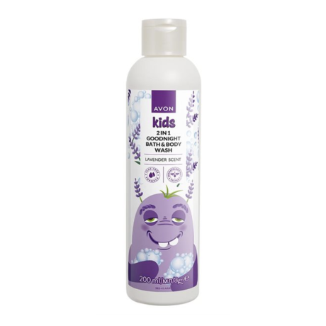 AVON Kids 2in1 Laventelinen vartalonpesuneste ja kylpyvaahto 200ml