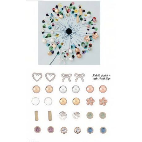 Korvakorusetti Make You Wish lahjasetti 14 paria korvakoruja