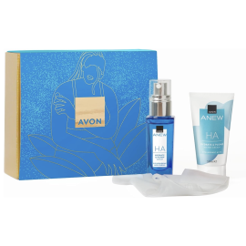 ANEW HA LAHJASETTI Hyaluronihapposeerumi 30ml, D-vitamiini kasvovoide 50ml & Silikoninen kasvonaamio