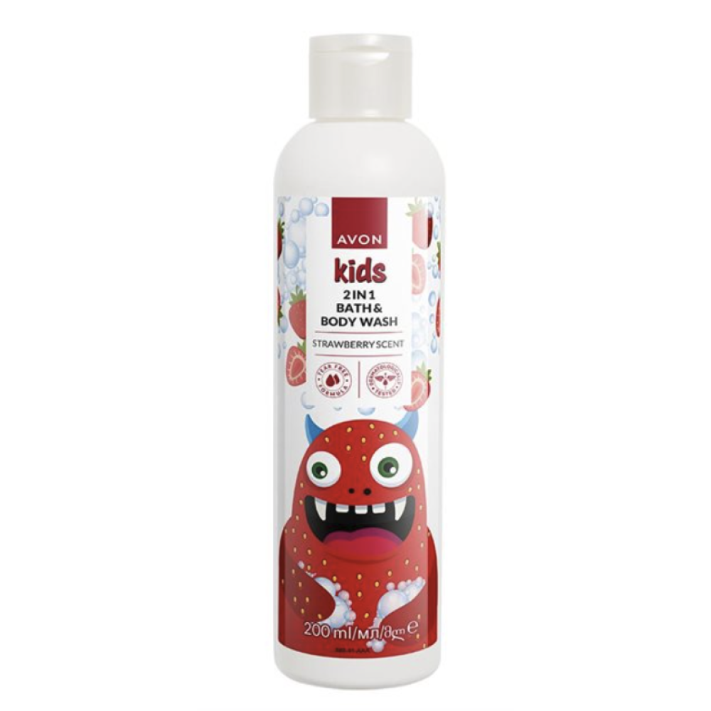 AVON Kids 2in1 Mansikkainen Shampoo & Hoitoaine 200ml