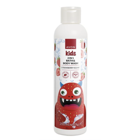 AVON Kids 2in1 Mansikkainen Shampoo & Hoitoaine 200ml