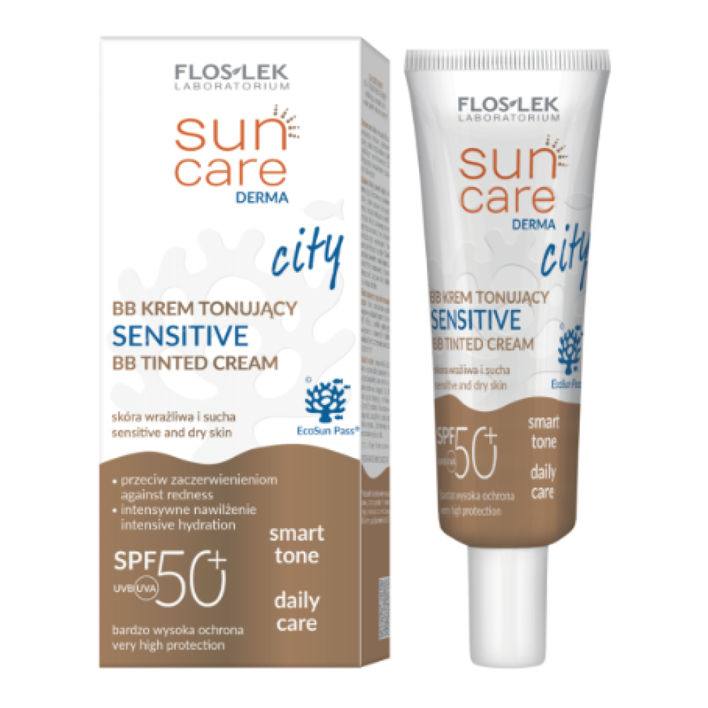 DERMA Sun Care CITY BB Sävyttävä Aurinkovoide kasvoille, herkälle iholle SPF 50+ 30ml 