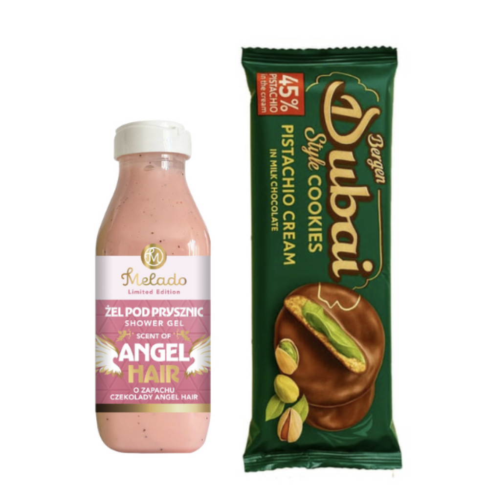 Suihkugeeli Dubain Suklaa Angel hair 400ml + Dubain suklaa keksit 96g JOULUKUVASTO