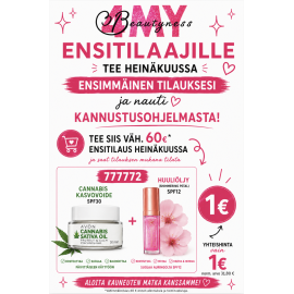 KANNUSTUSOHJELMA ENSITILAAJALLE Cannabis kasvovoide SPF30 & Huuliöljy (Shimmering Petal SPF12) hintaan 1€