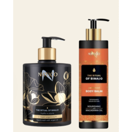 THE RITUAL OF Bimajo SETTI nestesaippua & Suihkugeeli arganöljyllä 500ml + 400ml + kestokassi JOULUKUVASTO
