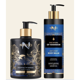 THE RITUAL OF Hammam SETTI nestesaippua & Suihkugeeli Arganöljyllä 500ml + 400ml + kestokassi JOULUKUVASTO