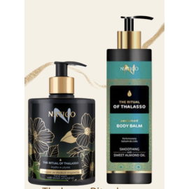 THE RITUAL OF Thalasso SETTI nestesaippua & Suihkugeeli manteliöljyllä 500ml + 400ml + kestokassi JOULUKUVASTO