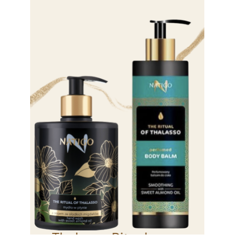 THE RITUAL OF Thalasso SETTI nestesaippua & Suihkugeeli manteliöljyllä 500ml + 400ml + kestokassi JOULUKUVASTO