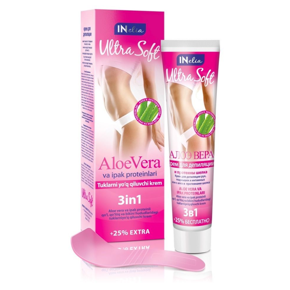 Ihokarvojen poistovoide säärille Ultra Soft Aloe Veralla & Silkkiproteiinilla 125 ml