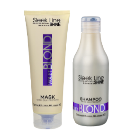 Sleek Line Violetti settihiuksille (Shampoo 300ml  + Hiusnaamio)