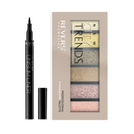 Luomiväripaletti 13 NEW CITY TRENDS & Unslim silmänrajaustussi + sellofaani JOULUKUVASTO