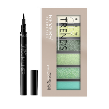 Luomiväripaletti 12 NEW CITY TRENDS & Unslim silmänrajaustussi + sellofaani JOULUKUVASTO