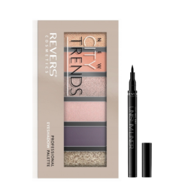 Luomiväripaletti 15 NEW CITY TRENDS & Unslim silmänrajaustussi + sellofaani 