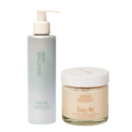 AQUA RESORT & SMOOTHIE SKIN settitarjous sisältää: Monitehoinen kosteuttaja ja palauttava balsami 50ml & Detox ravitseva puhdistusnaamio kasvoille 200ml  