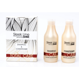 SLEEK LINE Total Care setti Shampoo 300ml + Hoitoaine 300ml 