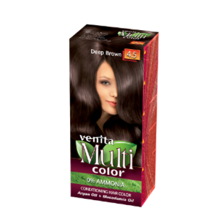HIUSVÄRI Hoitava MultiColor - 4.5 Deep Brown 50ml + 50ml 