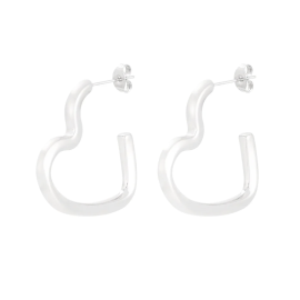 Moderni Sydän -korvakorut Hopea