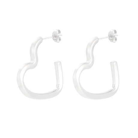 Moderni Sydän -korvakorut Hopea