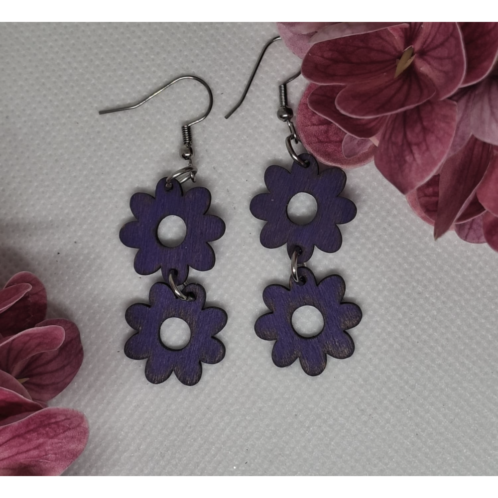 Korvakorut Kukka Lila 2 kukkaa