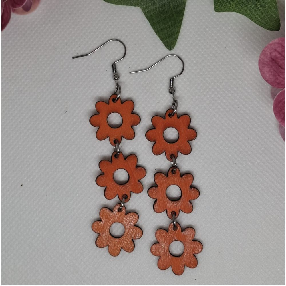 Korvakorut Kukka Oranssi 3 kukkaa