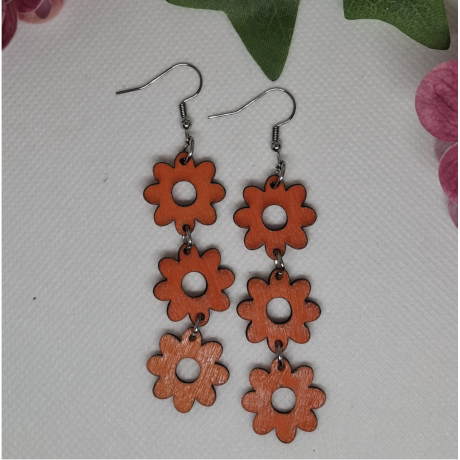 Korvakorut Kukka Oranssi 3 kukkaa